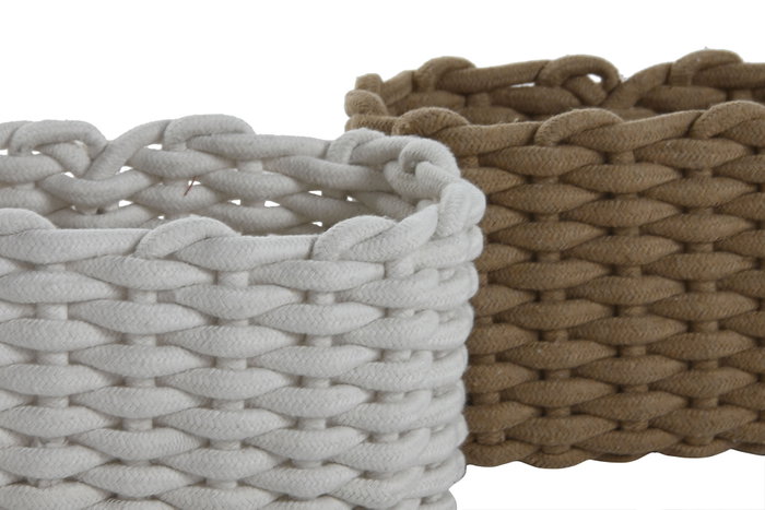 DKD Home Decor Cesta de Cuerda 25x15x15 Surtido de 2 Colores