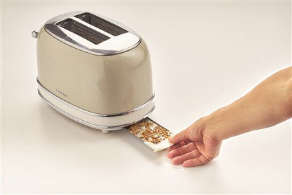 Ariete 155/13 Tostador Vintage de 2 Ranuras Color Beige con Selector de Tueste y Bandeja Recogemigas