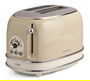 Ariete 155/13 Tostador Vintage de 2 Ranuras Color Beige con Selector de Tueste y Bandeja Recogemigas