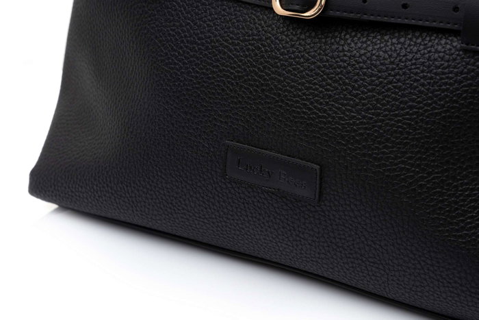 Lucky Bees Grace - Black Bolso de Hombro Negro Cuero de Polivinilo 40x16x27cm Lucky Bees Grace - Black Bolso de Hombro Negro Cuero de Polivinilo 40x16x27cm