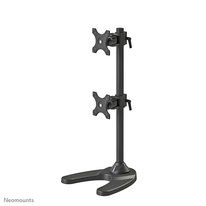 Neomounts FPMA-D700DDV Soporte de Escritorio para 2 Monitores hasta 27" (68.6 cm), Ajustable en Altura, Inclinación y Rotación, VESA 100x100/75x75, Color Negro