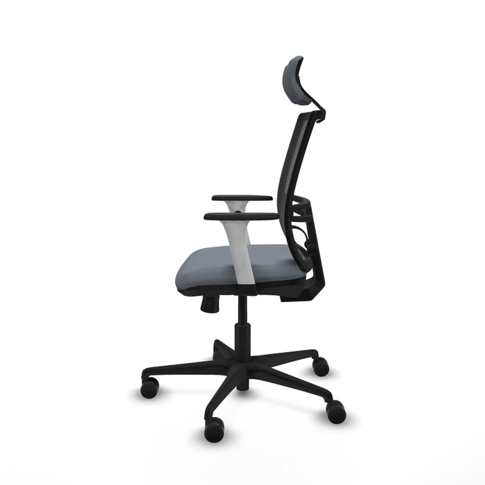 PIQUERAS Y CRESPO Silla de oficina Yunquera con mecanismo Sincro/Traslack, Gris y Negro