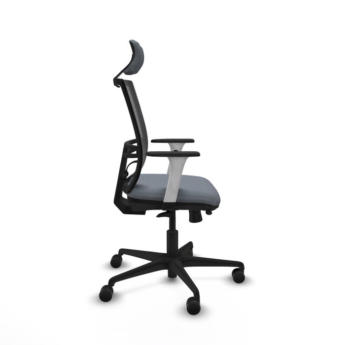 PIQUERAS Y CRESPO Silla de oficina Yunquera con mecanismo Sincro/Traslack, Gris y Negro