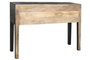DKD Home Decor Consola de Mango y Piel 135 x 40 x 94 cm