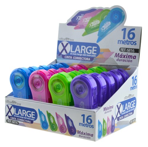 OFFICE BOX Cinta Correctora X-Large 16m x 5mm con Cubierta Protectora OFFICE BOX Cinta Correctora X-Large 16m x 5mm con Cubierta Protectora