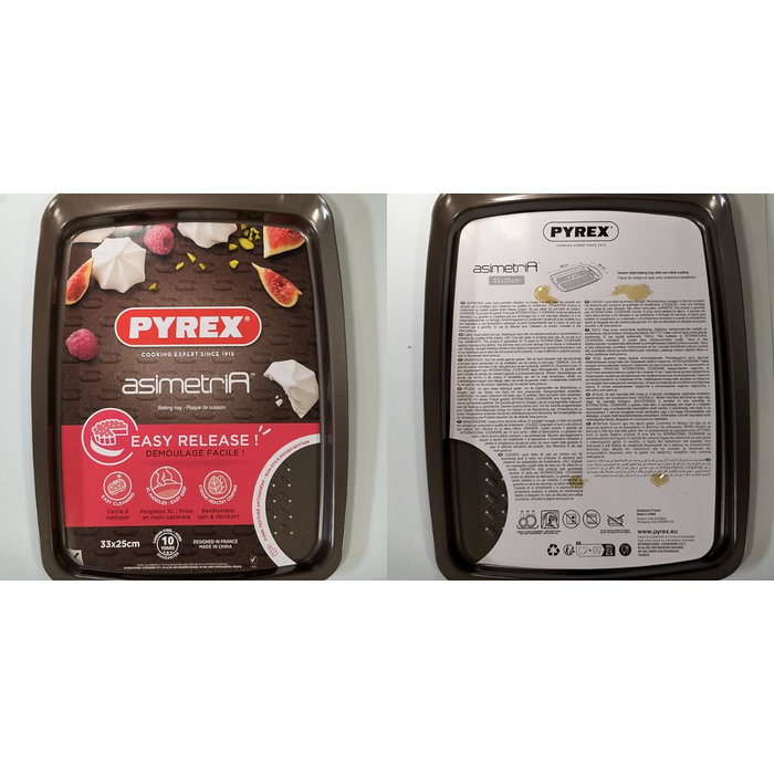 Pyrex® Bandeja para horno Asimetría Sil 33x25 cm Marrón
