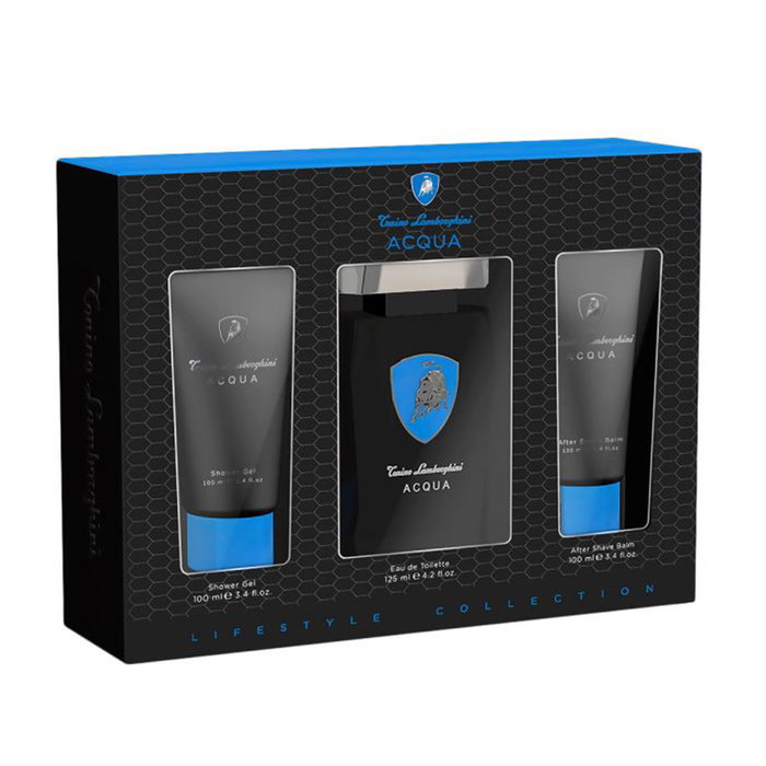 Tonino Lamborghini Acqua Eau de Toilette 125ml vaporizador + Gel de Baño 100ml + Bálsamo After Shave 100ml para Hombre con Estuche Tonino Lamborghini Acqua Eau de Toilette 125ml vaporizador + Gel de Baño 100ml + Bálsamo After Shave 100ml para Hombre con Estuche