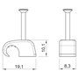 OBO Bettermann 2228734 Haft-Clip para cables 7-12mm Gris claro