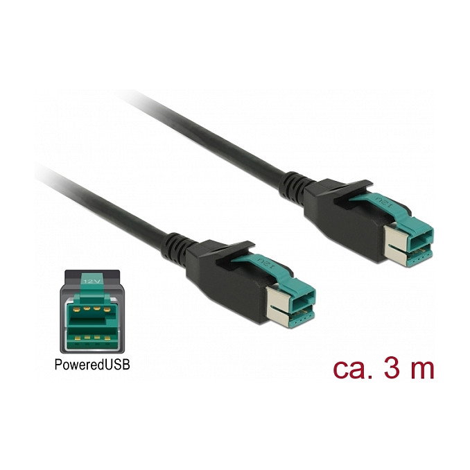 DeLOCK 85494 Cable PoweredUSB de 3 m para terminales y puntos de venta 12 V DeLOCK 85494 Cable PoweredUSB de 3 m para terminales y puntos de venta 12 V