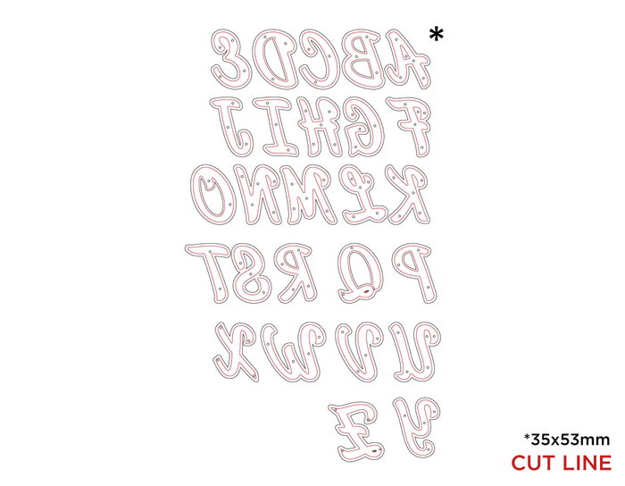 Misskuty Troquel fino ZAG Alfabeto clásico mayúscula cursiva 26u.