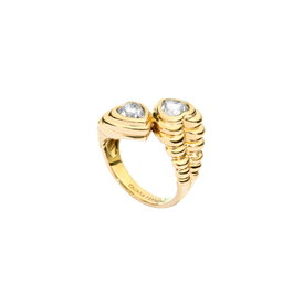 Chiara Ferragni Bold Ring Brass YG CZ White Dorado Talla 14