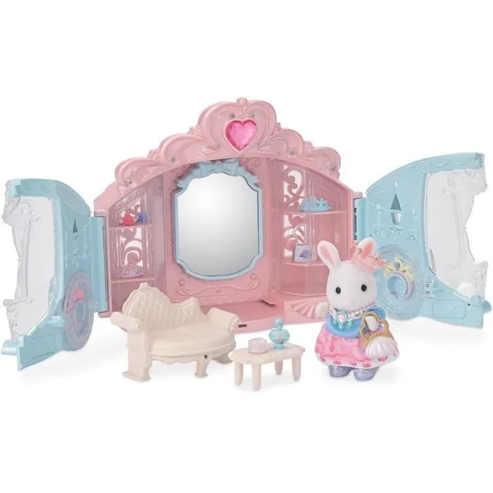 Sylvanian Families SYL5054131057582 Playset Vestirse de Princesa Carruaje y Niña Conejo de Nieve