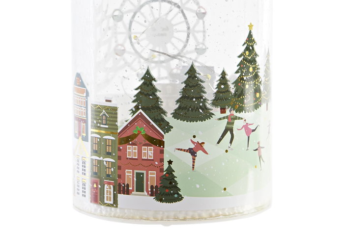 DKD Home Decor Decoración Luminosa Cristal LED Multicolor Bote