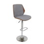 DKD Home Decor Taburete de Poliéster y Nogal Ajustable