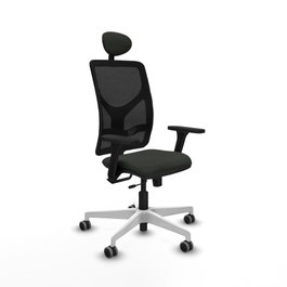 PIQUERAS Y CRESPO Silla de oficina Motilla con mecanismo Sincro/Traslack y Brazos 3D, Negra