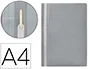 Q-connect Carpeta Dossier Fastener Plástico DIN A4 Gris PVC Transparente Opaca