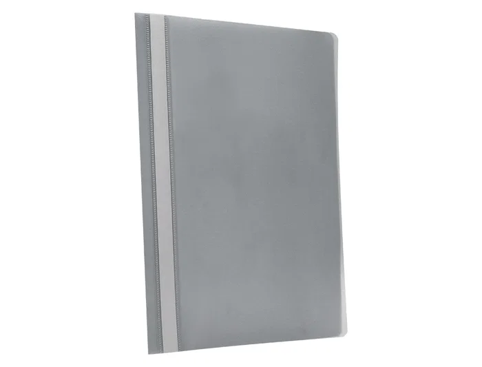 Q-connect Carpeta Dossier Fastener Plástico DIN A4 Gris PVC Transparente Opaca