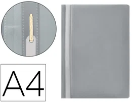 Q-connect Carpeta Dossier Fastener Plástico DIN A4 Gris PVC Transparente Opaca