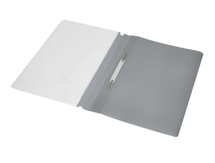 Q-connect Carpeta Dossier Fastener Plástico DIN A4 Gris PVC Transparente Opaca