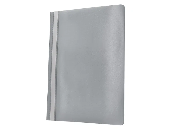 Q-connect Carpeta Dossier Fastener Plástico DIN A4 Gris PVC Transparente Opaca