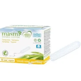 MASMI Tampones Digital Regular 18Ud. Compuesto de Puro Algodón Ecológico Certificado, Seguros y Discretos