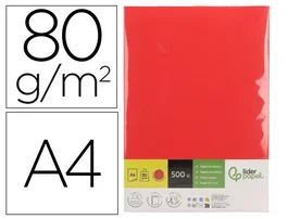 Liderpapel Papel de color rojo intenso Din A4 80 g/m², 500 hojas