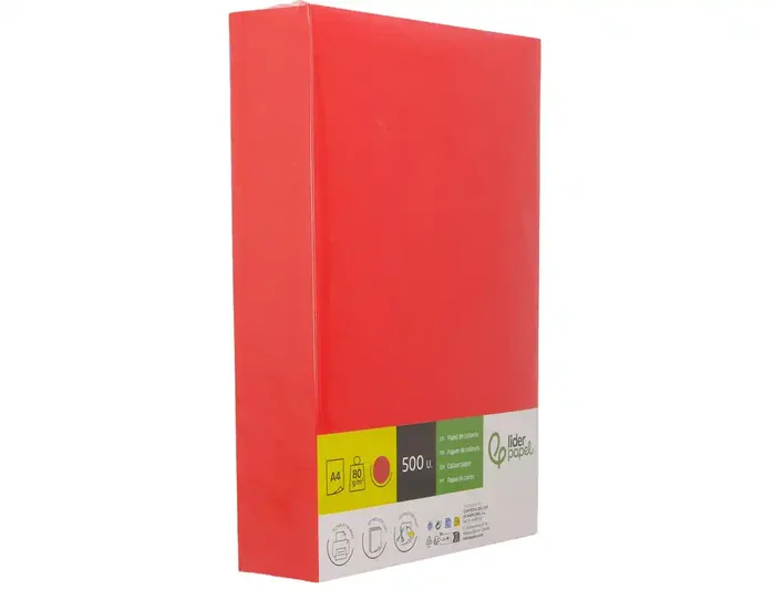 Liderpapel Papel de color rojo intenso Din A4 80 g/m², 500 hojas