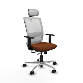 PIQUERAS Y CRESPO Silla de oficina Haches con mecanismo Sincro/Traslack Marrón y Blanco