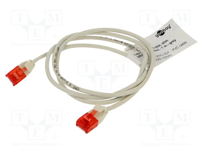 GOOBAY Patch cord Cat 6 U/UTP 1m gris GOOBAY Patch cord Cat 6 U/UTP 1m gris