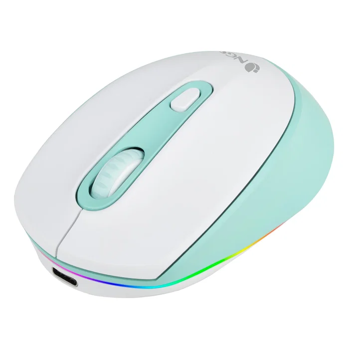 NGS SMOG MINT-RB Ratón Inalámbrico Recargable Verde Menta, 2400 DPI, RGB, Bluetooth y 2,4 GHz, Ambidextro, Clic Silencioso, 3 Botones, Blanco/Menta, con Batería Recargable USB-C NGS SMOG MINT-RB Ratón Inalámbrico Recargable Verde Menta, 2400 DPI, RGB, Bluetooth y 2,4 GHz, Ambidextro, Clic Silencioso, 3 Botones, Blanco/Menta, con Batería Recargable USB-C