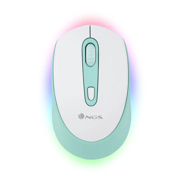 NGS Smog Mint-RB Ratón Inalámbrico Recargable RGB Verde Menta