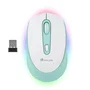 NGS SMOG MINT-RB Ratón Inalámbrico Recargable Verde Menta, 2400 DPI, RGB, Bluetooth y 2,4 GHz, Ambidextro, Clic Silencioso, 3 Botones, Blanco/Menta, con Batería Recargable USB-C
