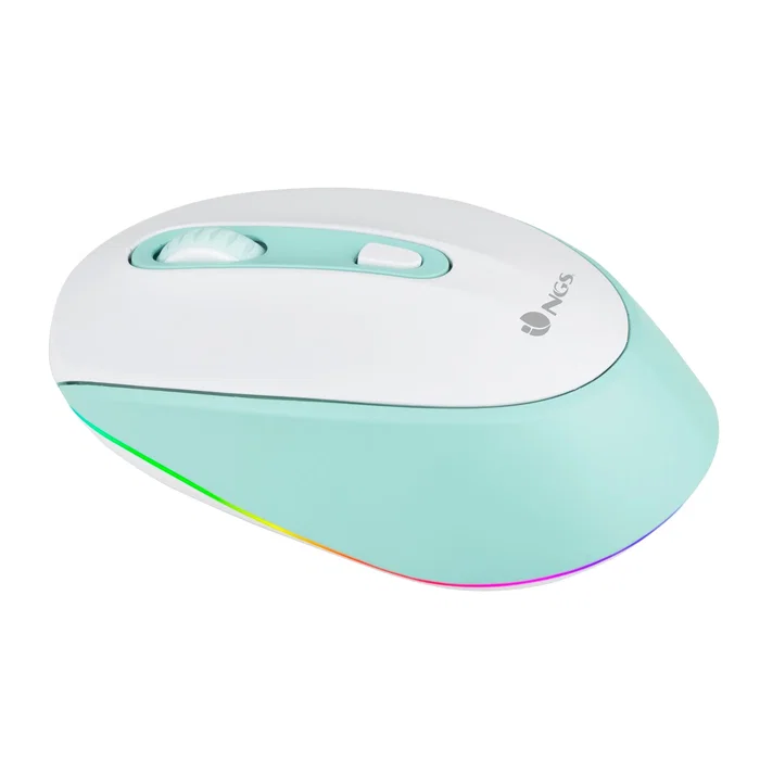 NGS Smog Mint-RB Ratón Inalámbrico Recargable RGB Verde Menta