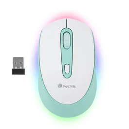 NGS Smog Mint-RB Ratón Inalámbrico Recargable RGB Verde Menta