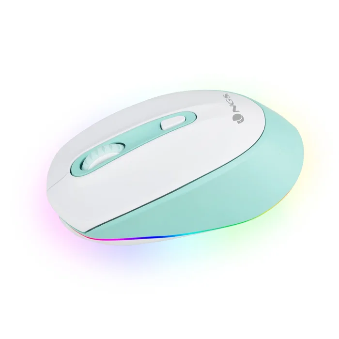 NGS SMOG MINT-RB Ratón Inalámbrico Recargable Verde Menta, 2400 DPI, RGB, Bluetooth y 2,4 GHz, Ambidextro, Clic Silencioso, 3 Botones, Blanco/Menta, con Batería Recargable USB-C NGS SMOG MINT-RB Ratón Inalámbrico Recargable Verde Menta, 2400 DPI, RGB, Bluetooth y 2,4 GHz, Ambidextro, Clic Silencioso, 3 Botones, Blanco/Menta, con Batería Recargable USB-C