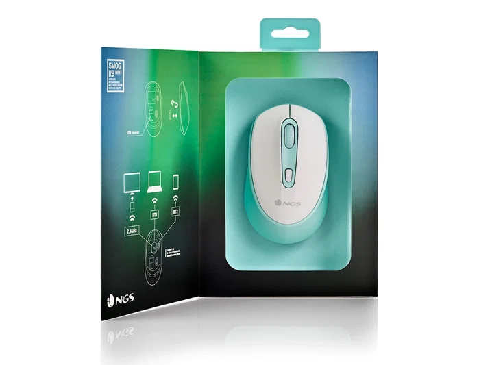 NGS Smog Mint-RB Ratón Inalámbrico Verde Menta