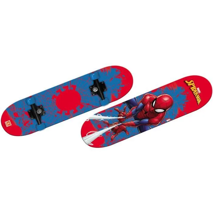 Mondo Spiderman Monopatín para Niños - A Partir de 3 Años - Patineta de Madera con Ruedas de PVC para Primeras Sensaciones de Deslizamiento Urbano
