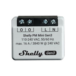 Shelly PM Mini Gen.3 Interruptor Inteligente para Empotrar 1P WLAN Bluetooth, Gris, Compatible con Alexa y Google Assistant