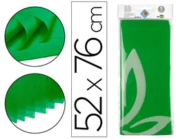 Liderpapel Papel seda 52x76cm 18g/m2 Verde Bolsa 5 Hojas