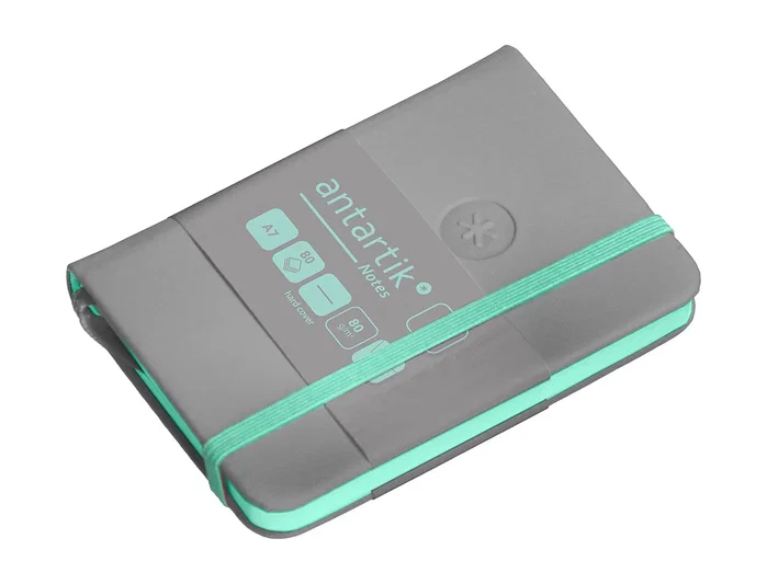 Antartik Cuaderno A7 Tapa Dura Hojas Lisas Gris y Turquesa 80 Hojas 80 gr FSC