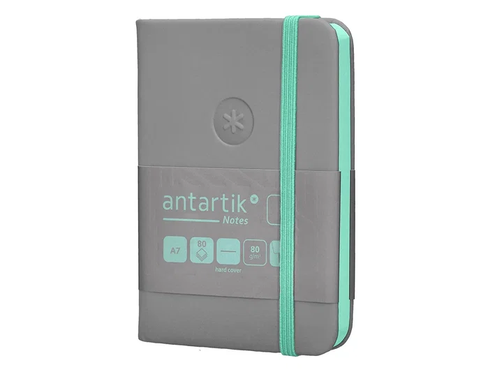 Antartik Cuaderno A7 Tapa Dura Hojas Lisas Gris y Turquesa 80 Hojas 80 gr FSC