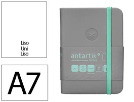 Antartik Cuaderno A7 Tapa Dura Hojas Lisas Gris y Turquesa 80 Hojas 80 gr FSC