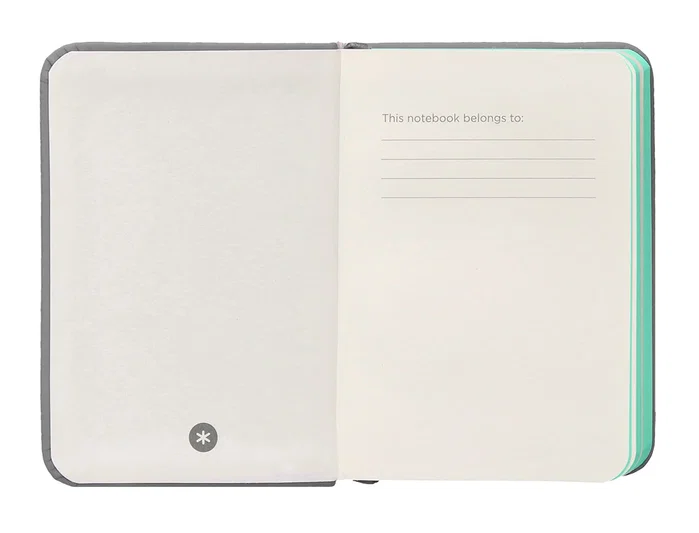 Antartik Cuaderno A7 Tapa Dura Hojas Lisas Gris y Turquesa 80 Hojas 80 gr FSC