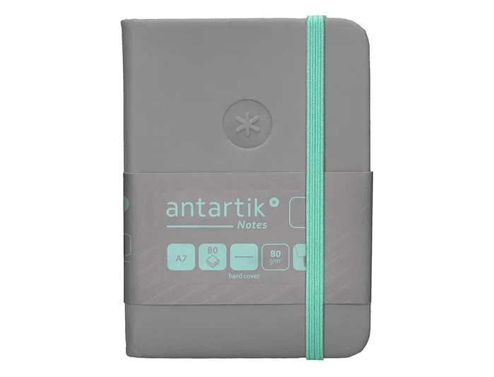 Antartik Cuaderno A7 Tapa Dura Hojas Lisas Gris y Turquesa 80 Hojas 80 gr FSC