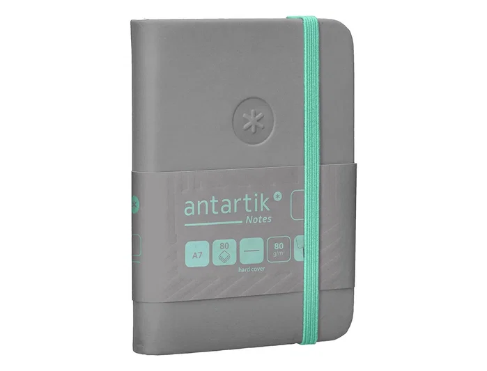 Antartik Cuaderno A7 Tapa Dura Hojas Lisas Gris y Turquesa 80 Hojas 80 gr FSC