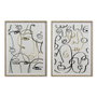 DKD Home Decor Cuadro Lienzo Caras Abstracto Surtido de 4 Unidades 45x60 cm