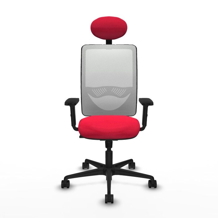 PIQUERAS Y CRESPO Silla de oficina Zulema, Rojo y Blanco, Mecanismo Sincro, Cabecero Fijo, Brazos 2D PIQUERAS Y CRESPO Silla de oficina Zulema, Rojo y Blanco, Mecanismo Sincro, Cabecero Fijo, Brazos 2D