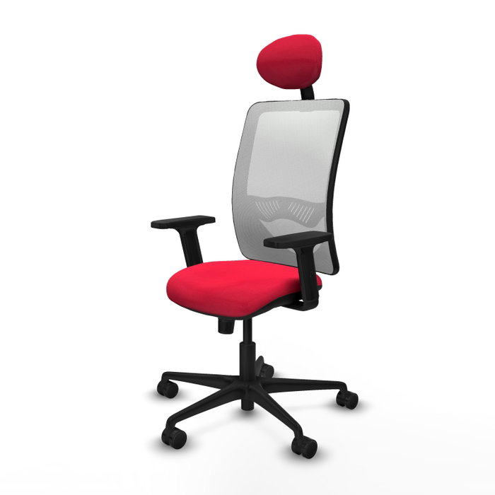 PIQUERAS Y CRESPO Silla de oficina Zulema, Rojo y Blanco, Mecanismo Sincro, Cabecero Fijo, Brazos 2D PIQUERAS Y CRESPO Silla de oficina Zulema, Rojo y Blanco, Mecanismo Sincro, Cabecero Fijo, Brazos 2D