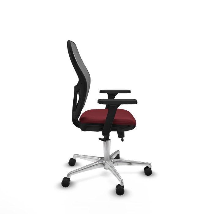 PIQUERAS Y CRESPO Silla de oficina Jorquera con mecanismo Sincro/Traslack, Granate y Gris