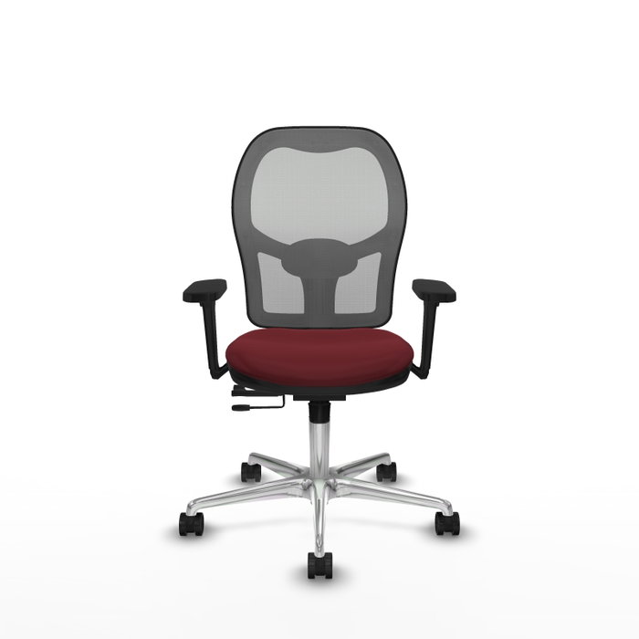 PIQUERAS Y CRESPO Silla de oficina Jorquera con mecanismo Sincro/Traslack, Granate y Gris